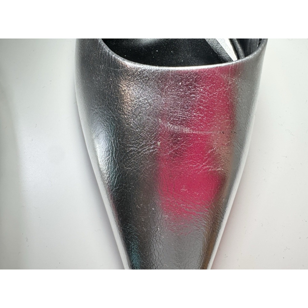 ZARA Women's Silver Metallic Pointed Toe Stiletto Heeled Pumps US 9 EU 40 NEW‎ - Picture 9 of 12